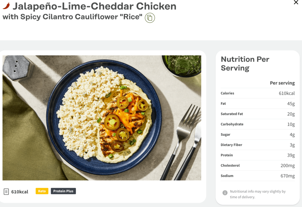 Jalapeno Lime Cheddar Chicken from Factor nutrition